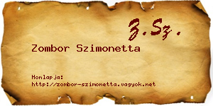 Zombor Szimonetta névjegykártya